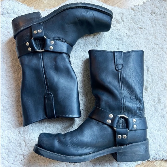 Double H Men's "Barry" Leather Square Toe USA Union Made Harness Boots Size 11B